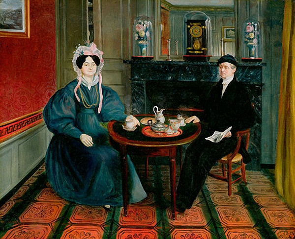 Unknown Artist, English - Couple At Tea, 1830